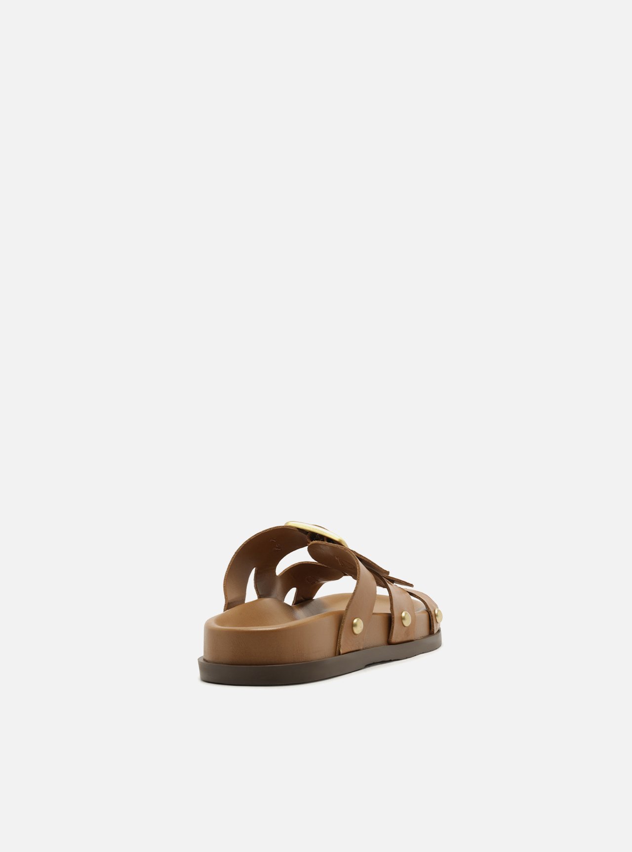 Sandália Papete Marrom Flatform Fivela — foto 3