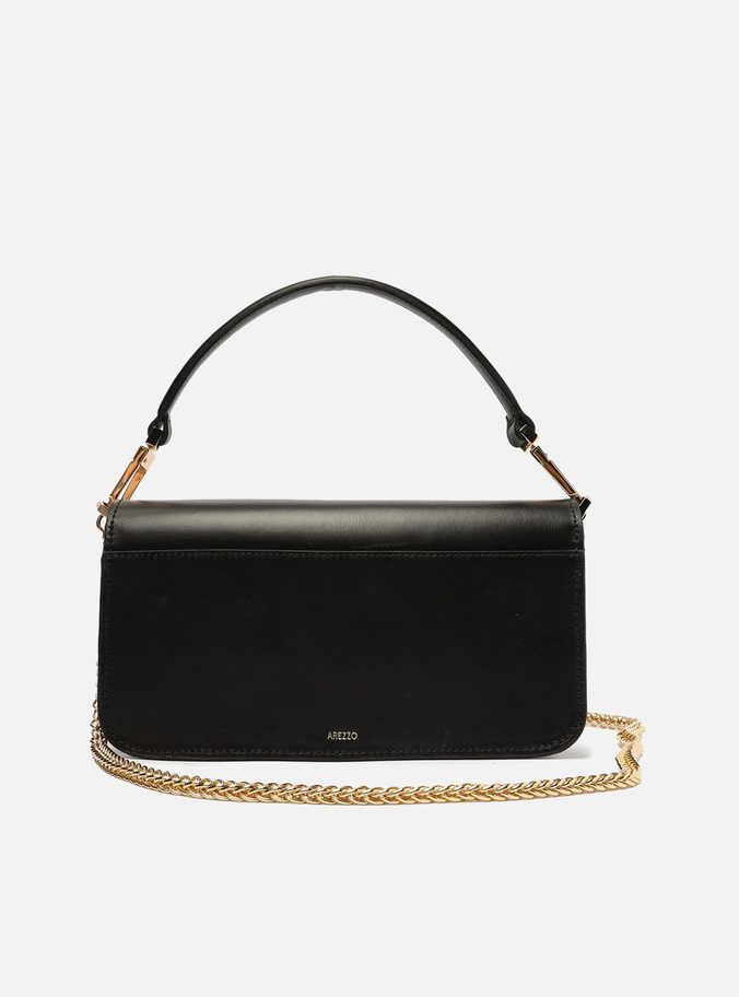 Bolsa Tiracolo Preta Couro A001 Média