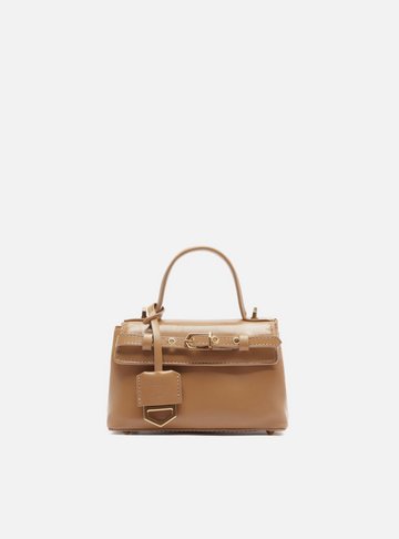 Arezzo — Tiracolo Bege Couro Pequena Bag Charm Victória