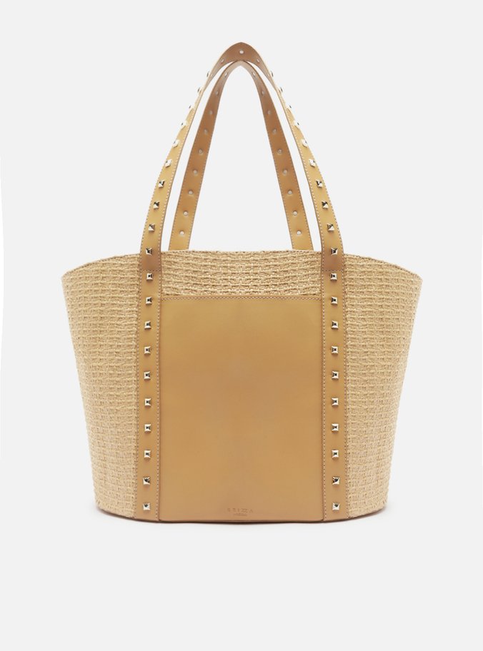 Bolsa Shopping Marrom Palha Riviera Grande