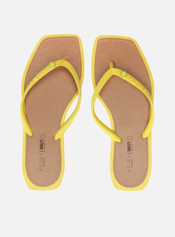 Chinelo de Dedo Amarelo Recouro Square Smiley
