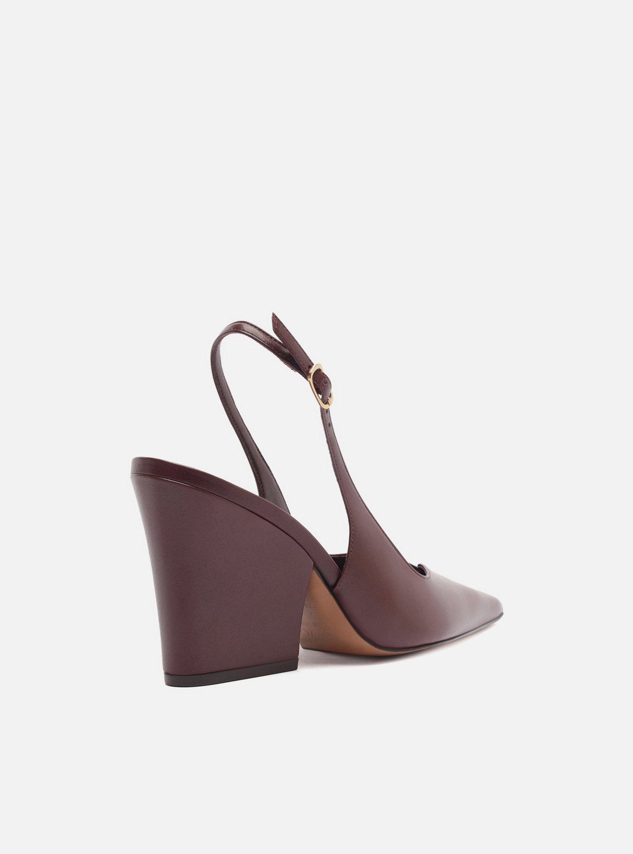 Scarpin Vermelho Couro Salto Bloco Slingback — foto 3