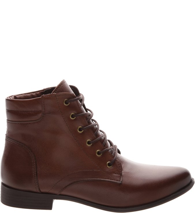 Bota Coturno Couro Fly Baixa Dark Cacau