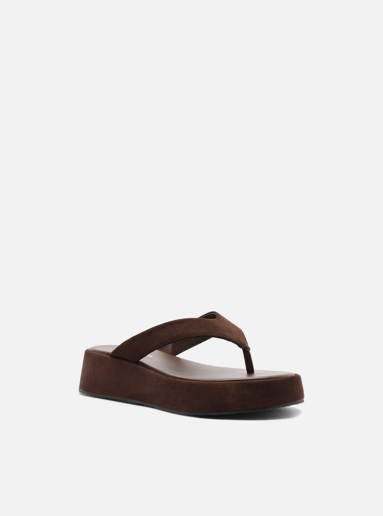 Sandália Marrom Acamurçada Flatform Flip Flop TIG — foto 2