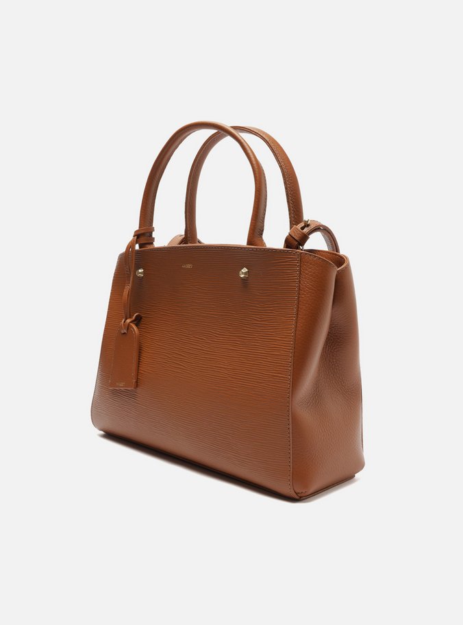 Bolsa Tote Marrom Couro Wave Bella Média