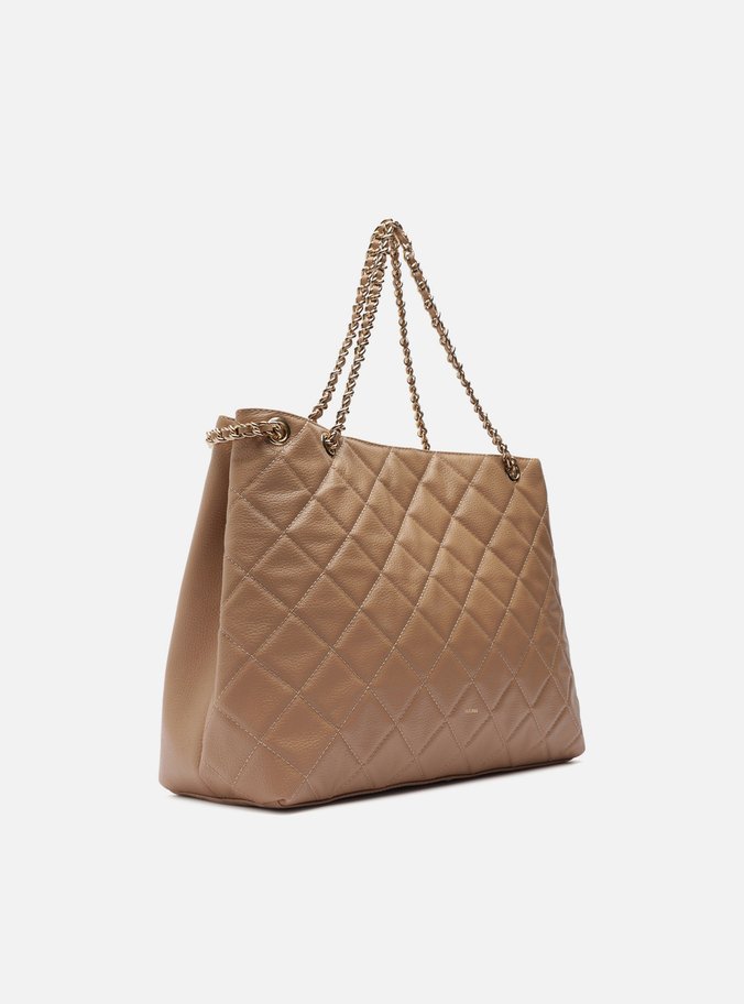 Bolsa Tote Nude Couro Matelassê Gab Grande