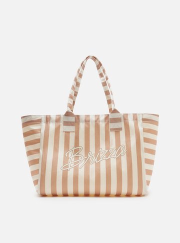 Bolsa Shopping Marrom Lona Grande Listrada