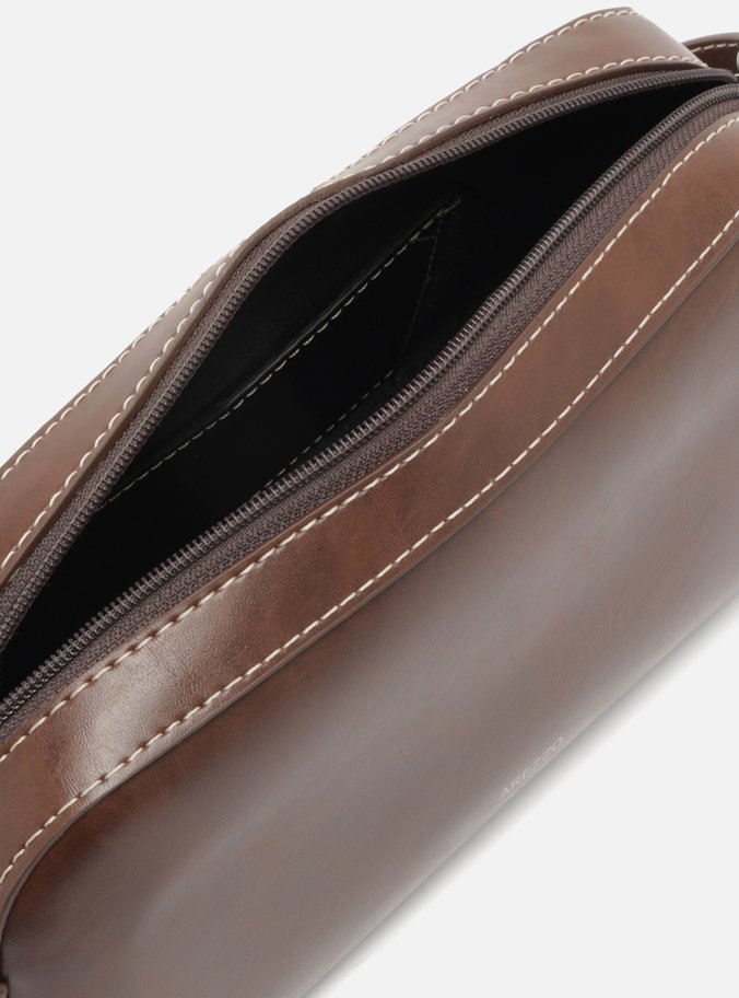 Bolsa Baguete Tiracolo Marrom Pequena