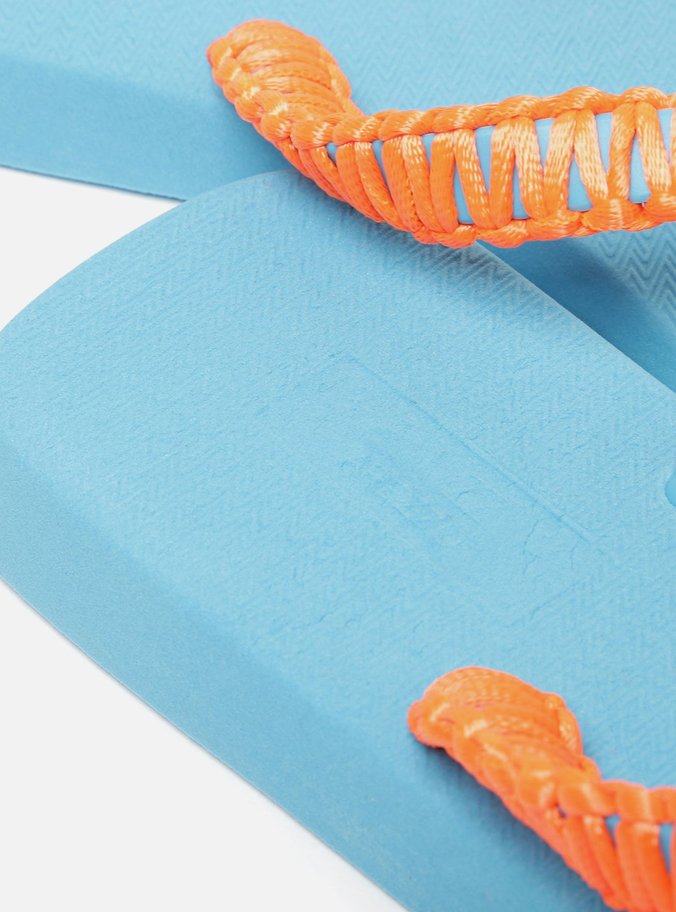 Chinelo de Dedo Azul Macramê Artesanal Brizza Fun