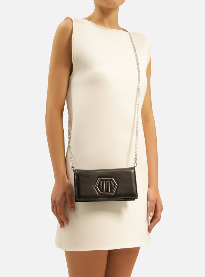 Bolsa Clutch Preta Couro Luana Pequena