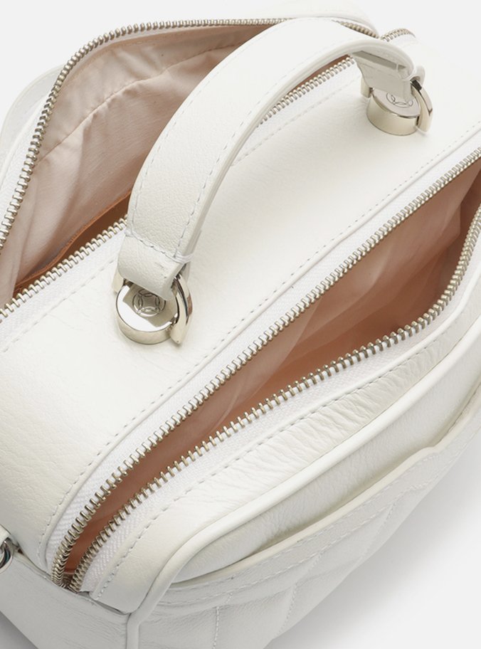 Bolsa Tiracolo Branca Couro Francine Média