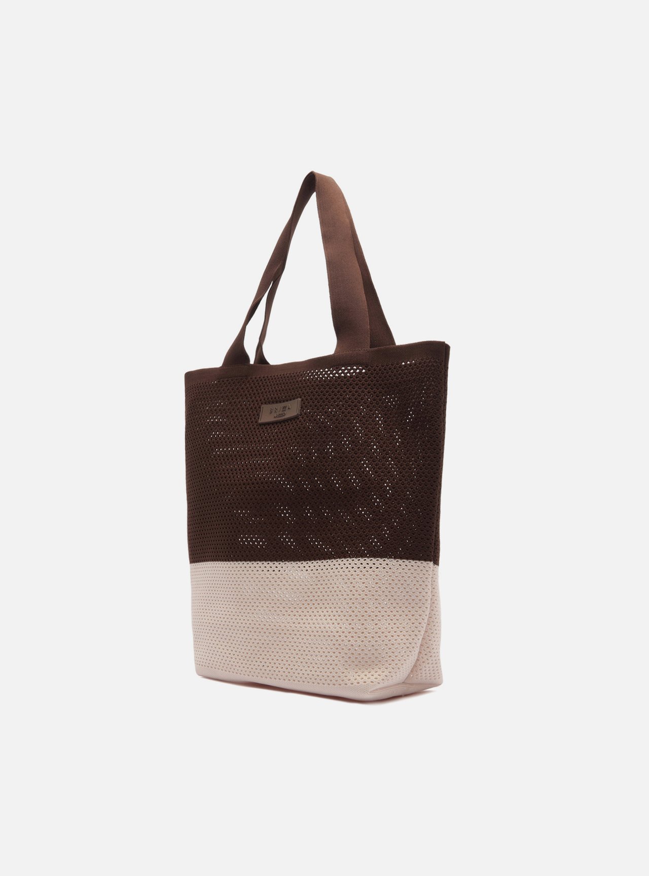 Bolsa Shopping Marrom Duo Crochê Média Brizza — foto 2