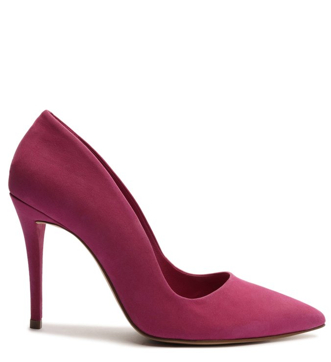 Scarpin Rosa Nobuck Salto Fino La Isla