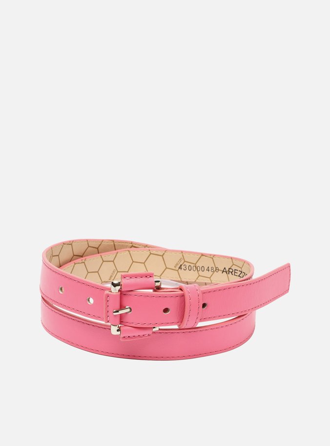 Cinto Rosa Couro Fino Bruna