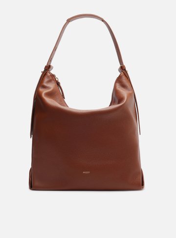 Bolsa Hobo Marrom Couro Grande Detalhe Tiras
