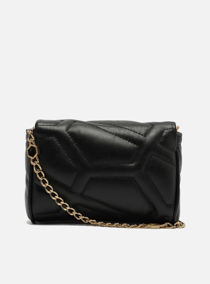 Bolsa Tiracolo Preta Couro Emma Pequena