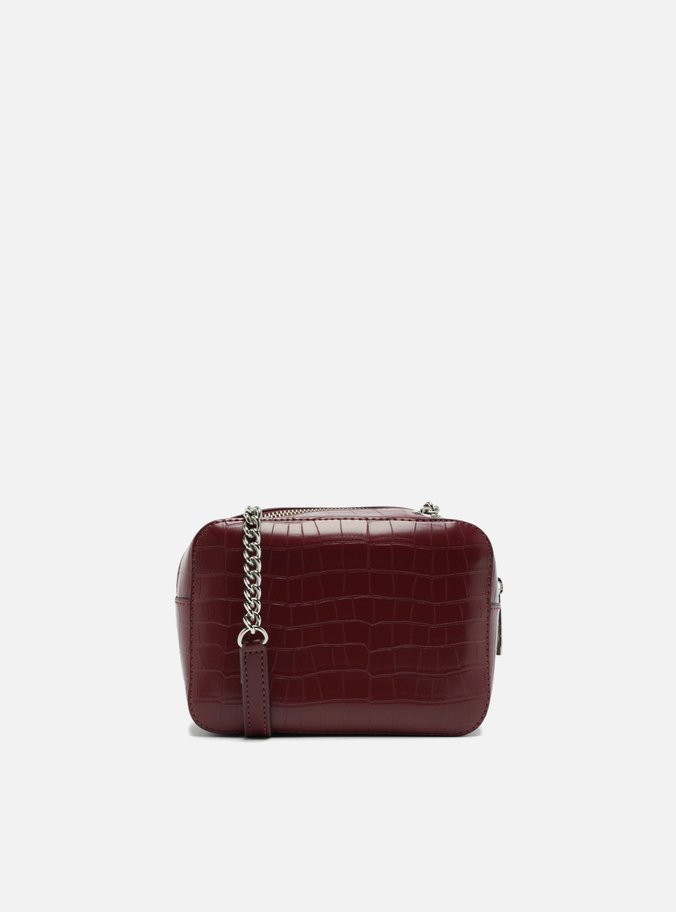 Bolsa Tiracolo Vinho Croco Pequena Barbicacho
