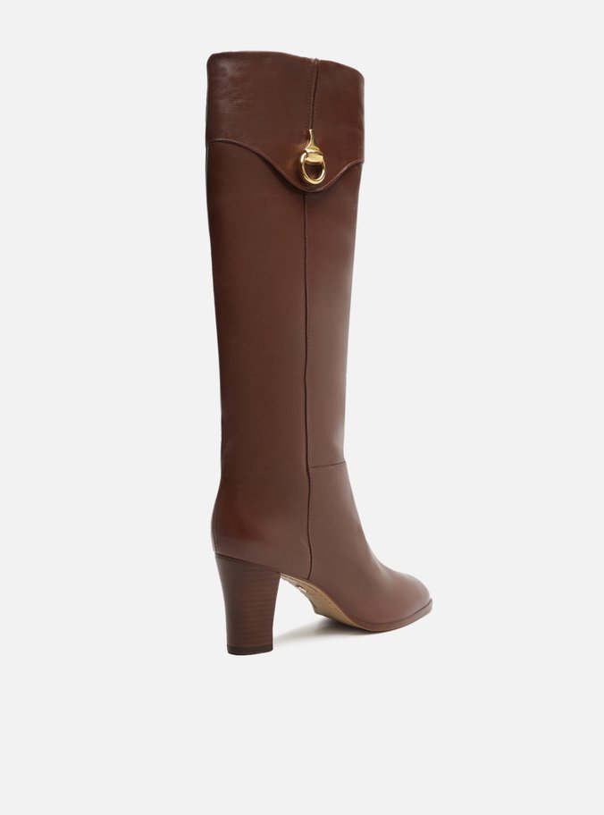Bota Marrom Escuro Couro Cano Longo Savannah