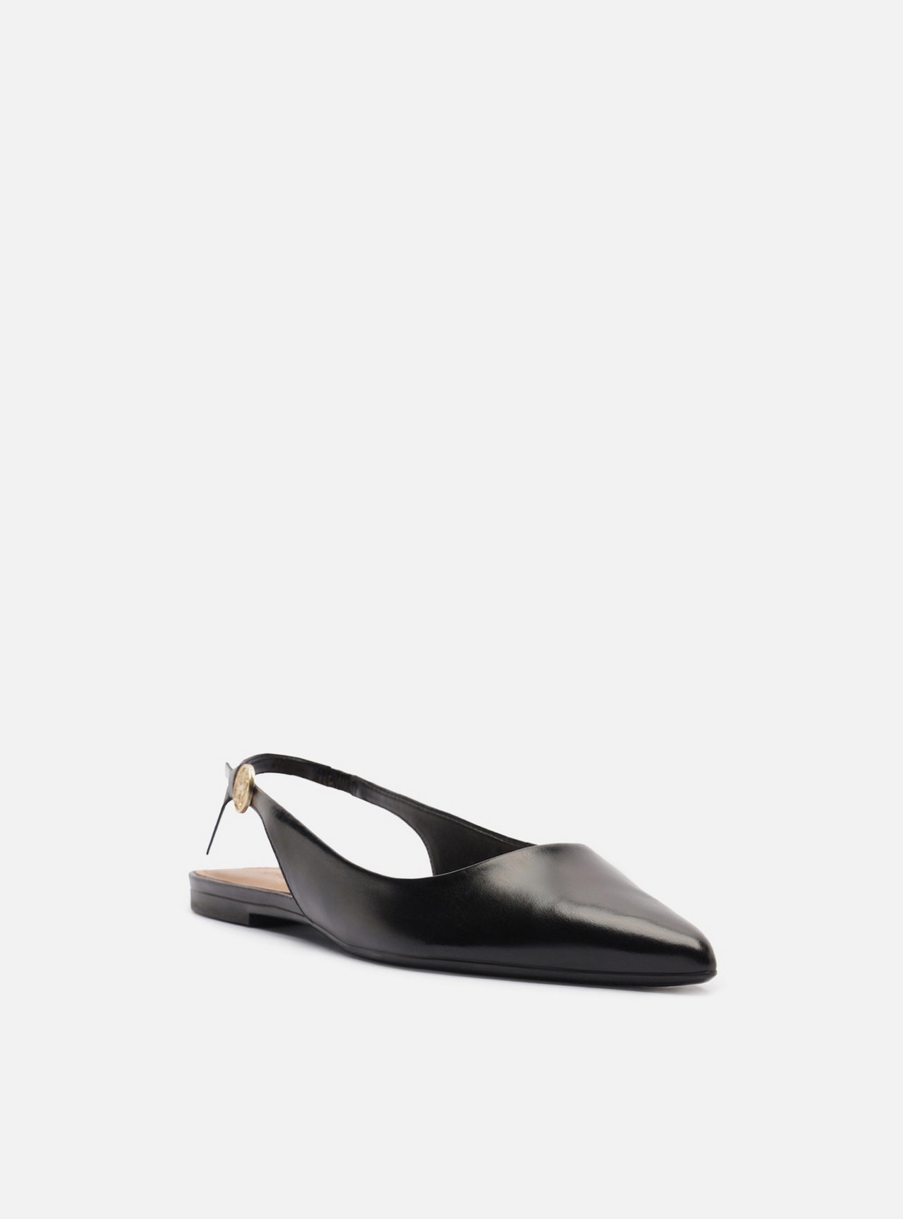 Sapatilha Preta Couro Slingback Metal Heritage — foto 2