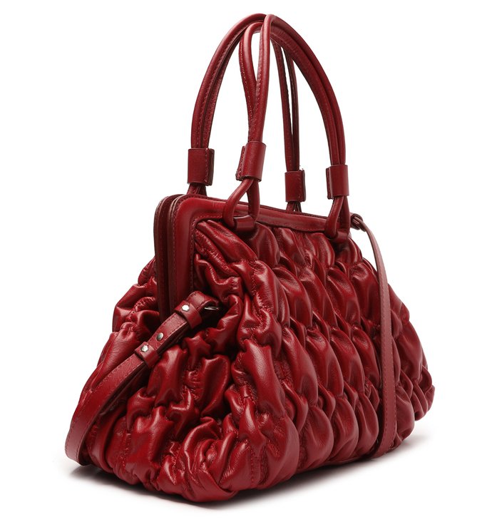 Bolsa Bowling Vermelha Couro Ella Grande