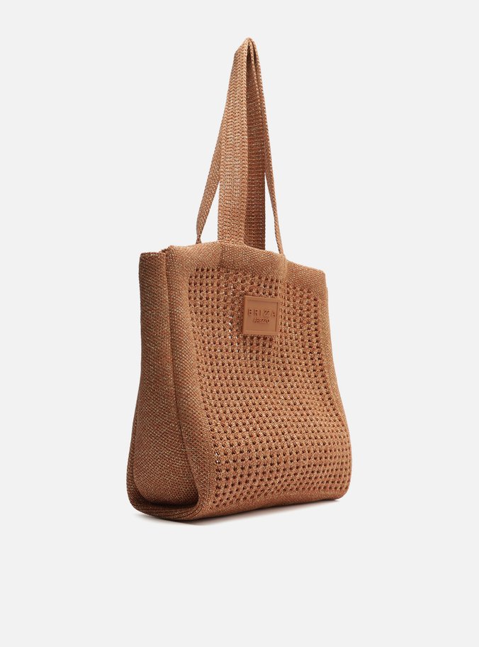 Bolsa Shopping Marrom Glitter Mônaco Grande