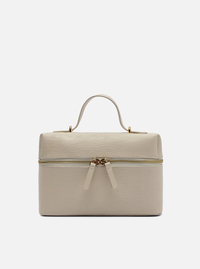 Bolsa Tiracolo Off White Couro Média