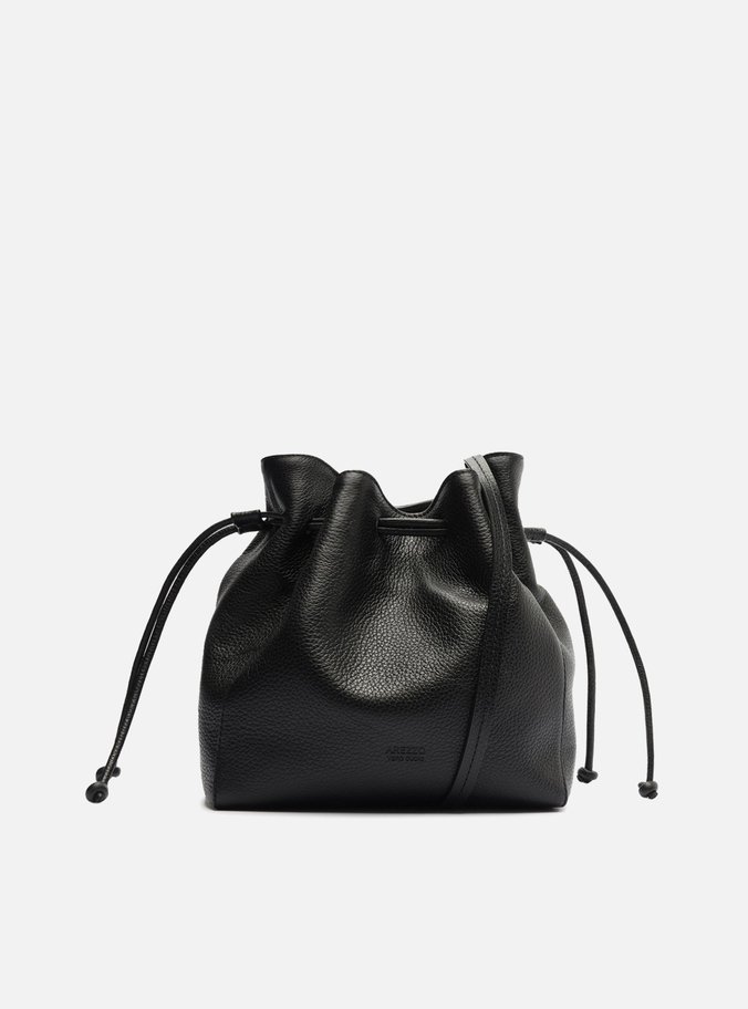 Bolsa Bucket Preta Couro Mia Média
