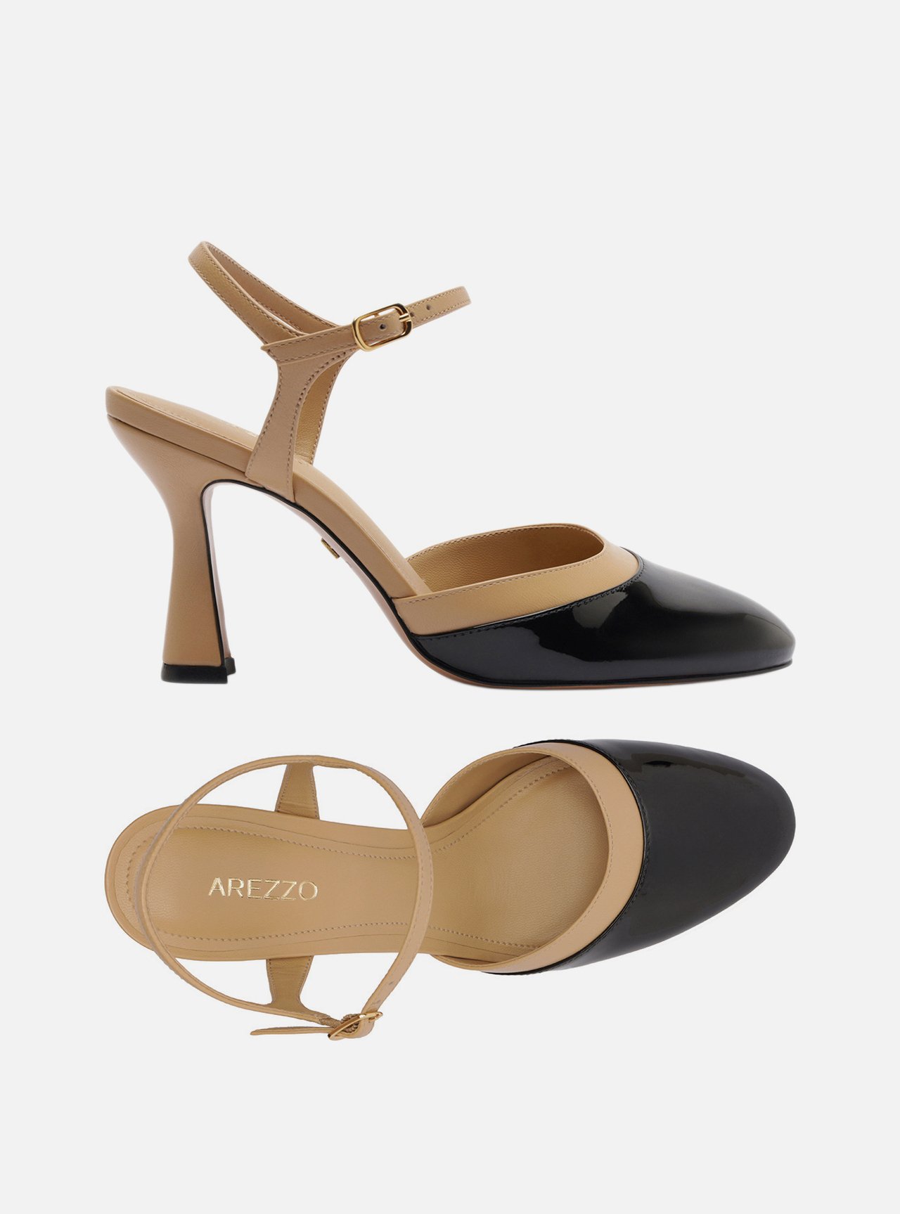 Scarpin Multicolorido Salto Geométrico Fivela Slingback — foto 5