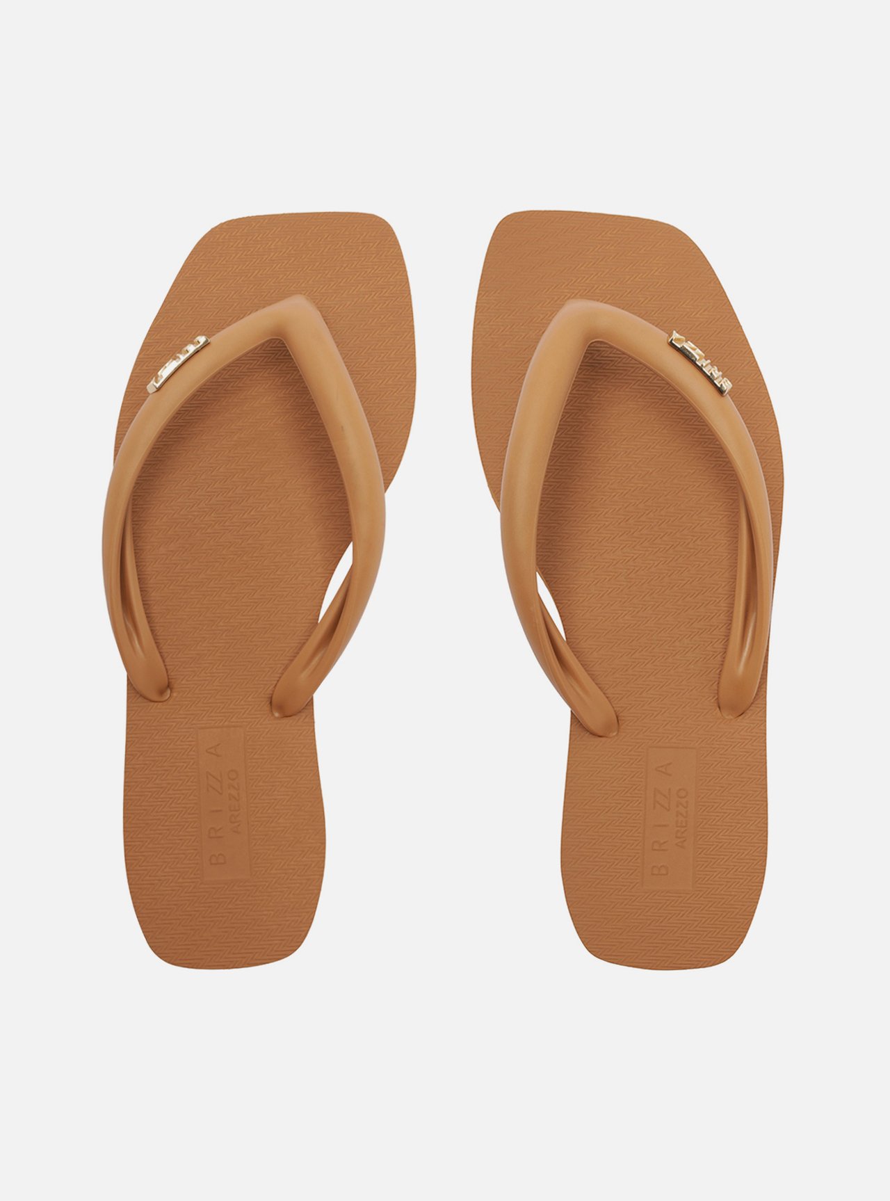 Chinelo de Dedo Laranja Flatform Metais Brizza — foto 1