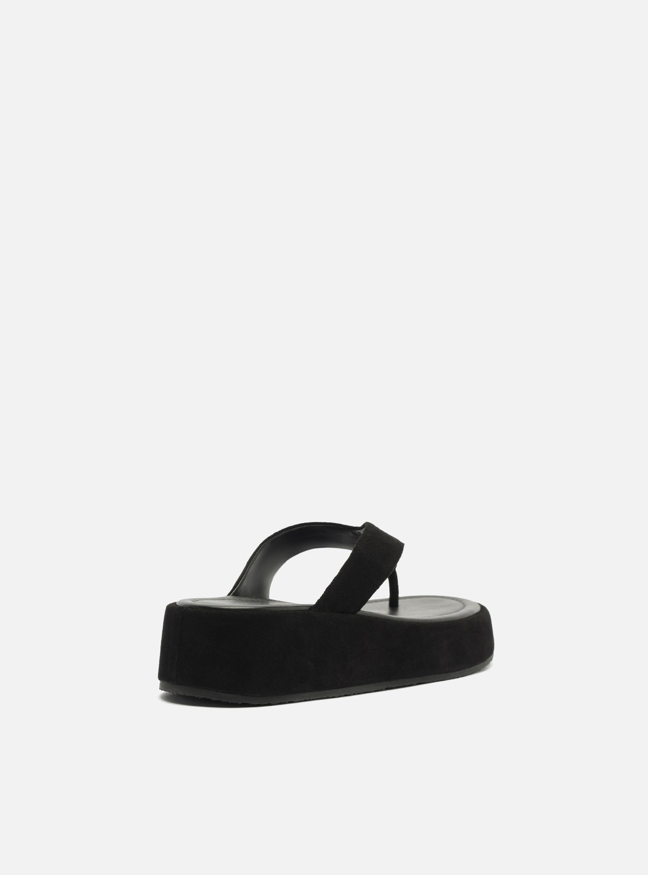 Sandália Preta Acamurçada Flatform Flip Flop TIG — foto 3