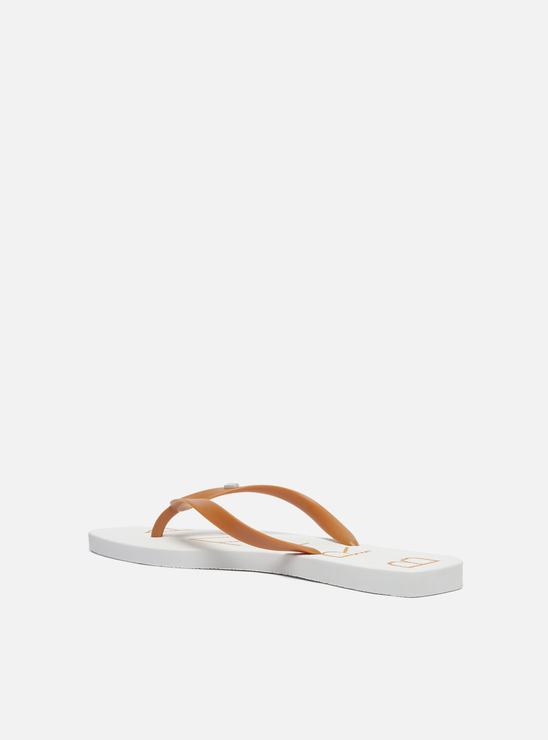 Chinelo de Dedo Branco Tira Vermelha Brizza