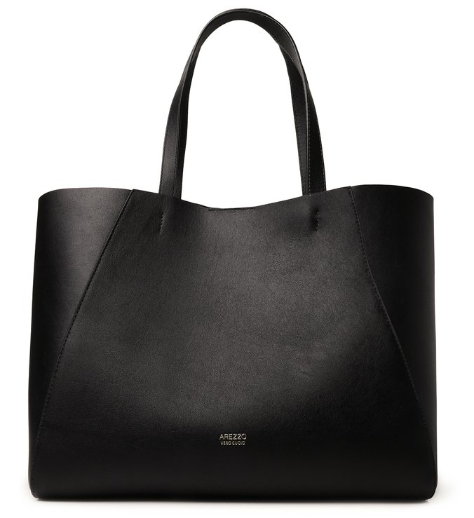 Bolsa Shopping Preta Couro Serena Grande