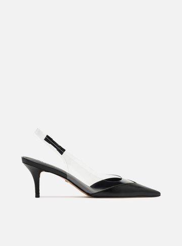 Scarpin Preto Vinil Salto Baixo