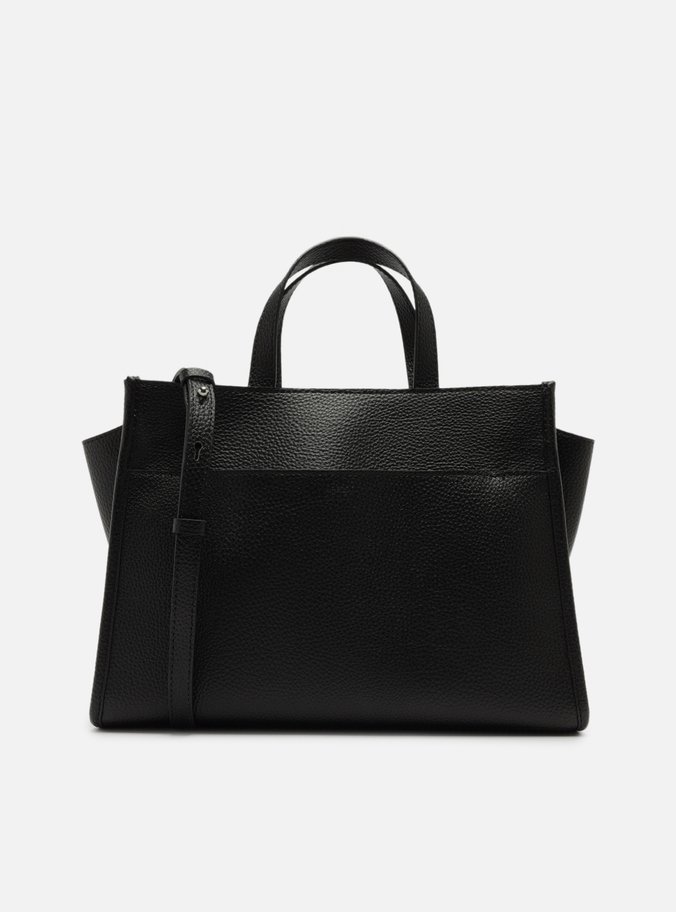 Bolsa Tote Preta Grande Logo Perfurado