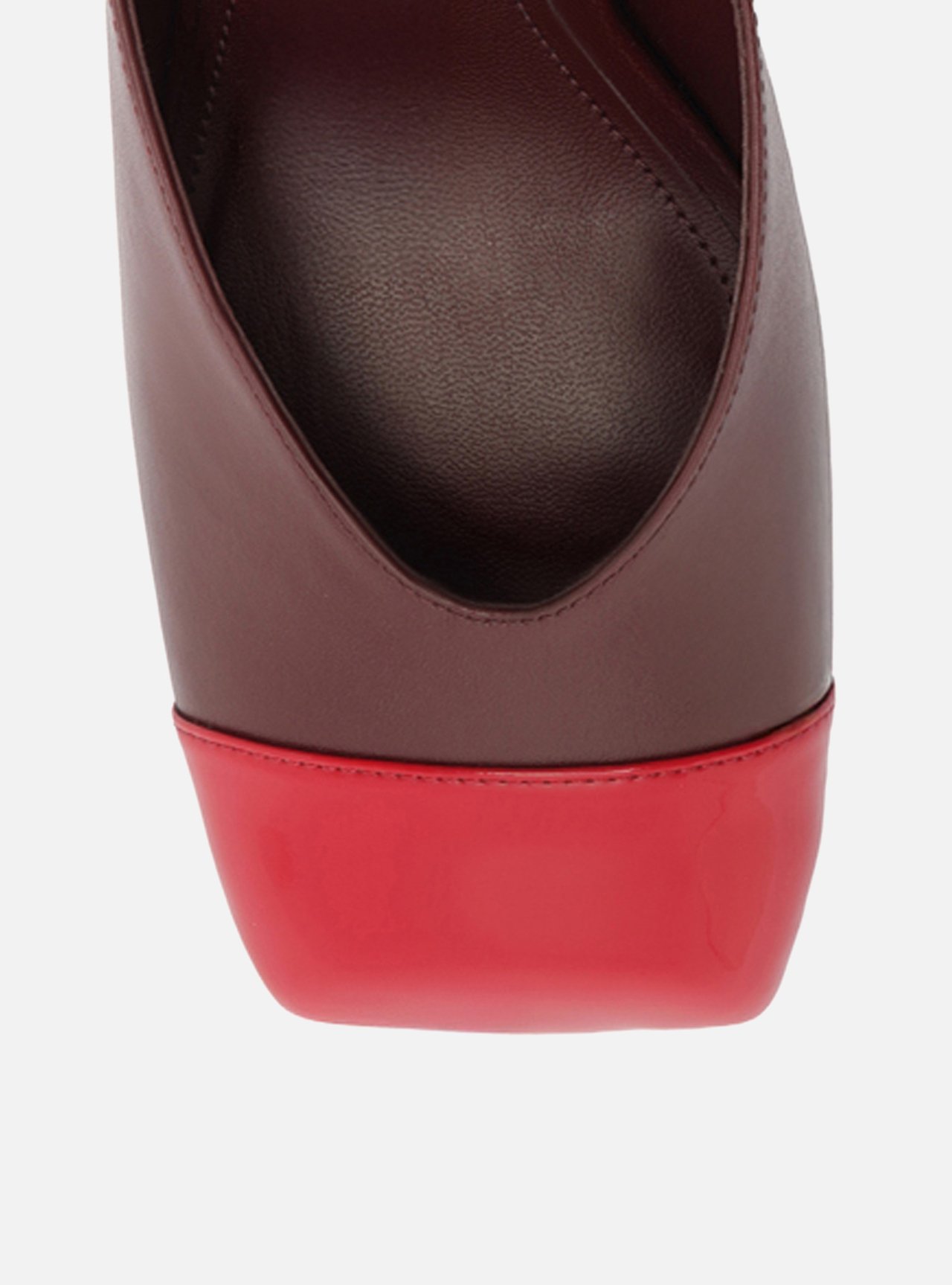 Mule Bordô Salto Bloco Cap Toe Vermelho — foto 6