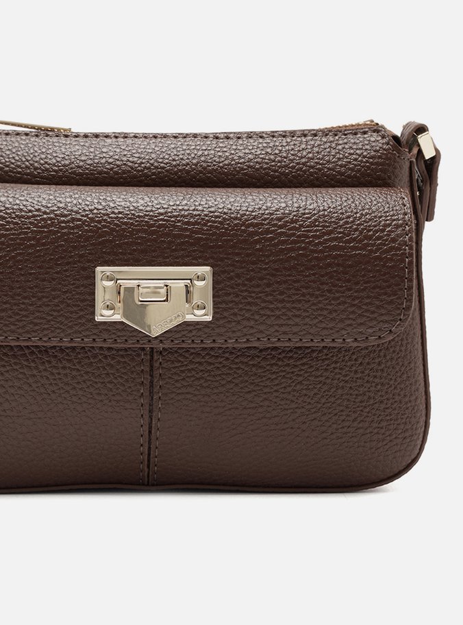 Bolsa Tiracolo Marrom Pequena Encaixe Metal