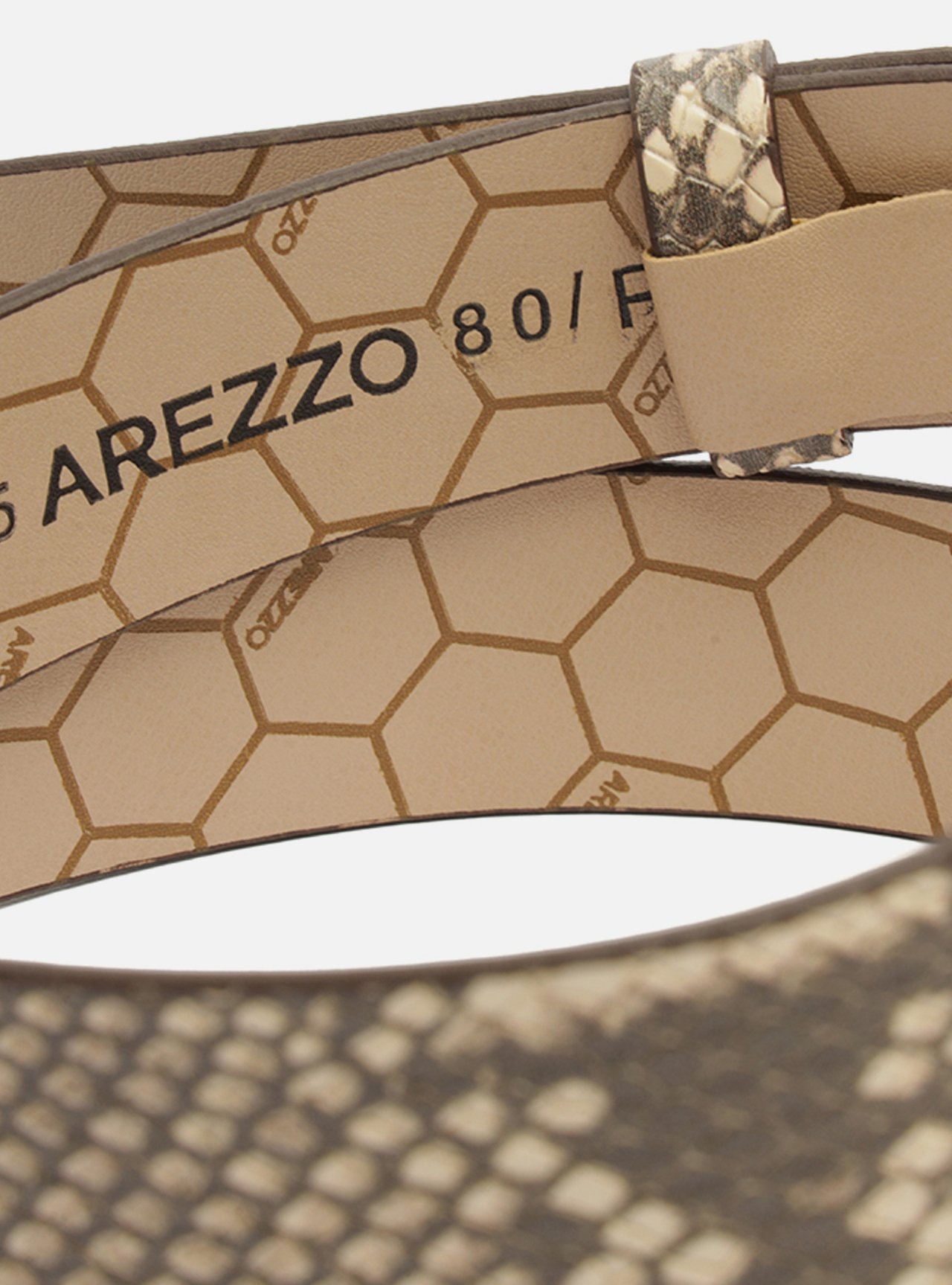 Cinto Cinza Snake Médio Fivela Hexagonal — foto 5