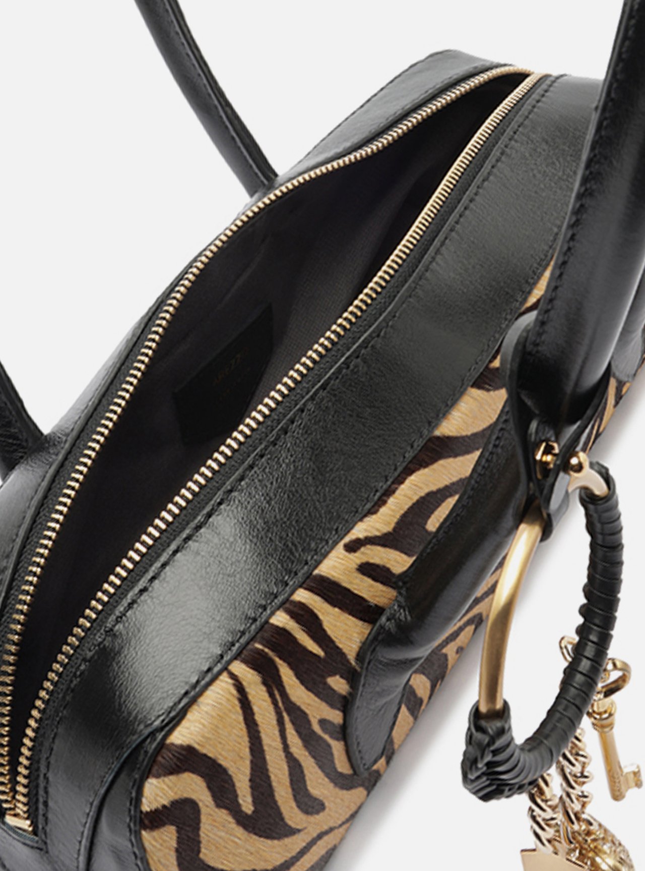 Bolsa Shoulder Animal Print Couro Média Metais — foto 4