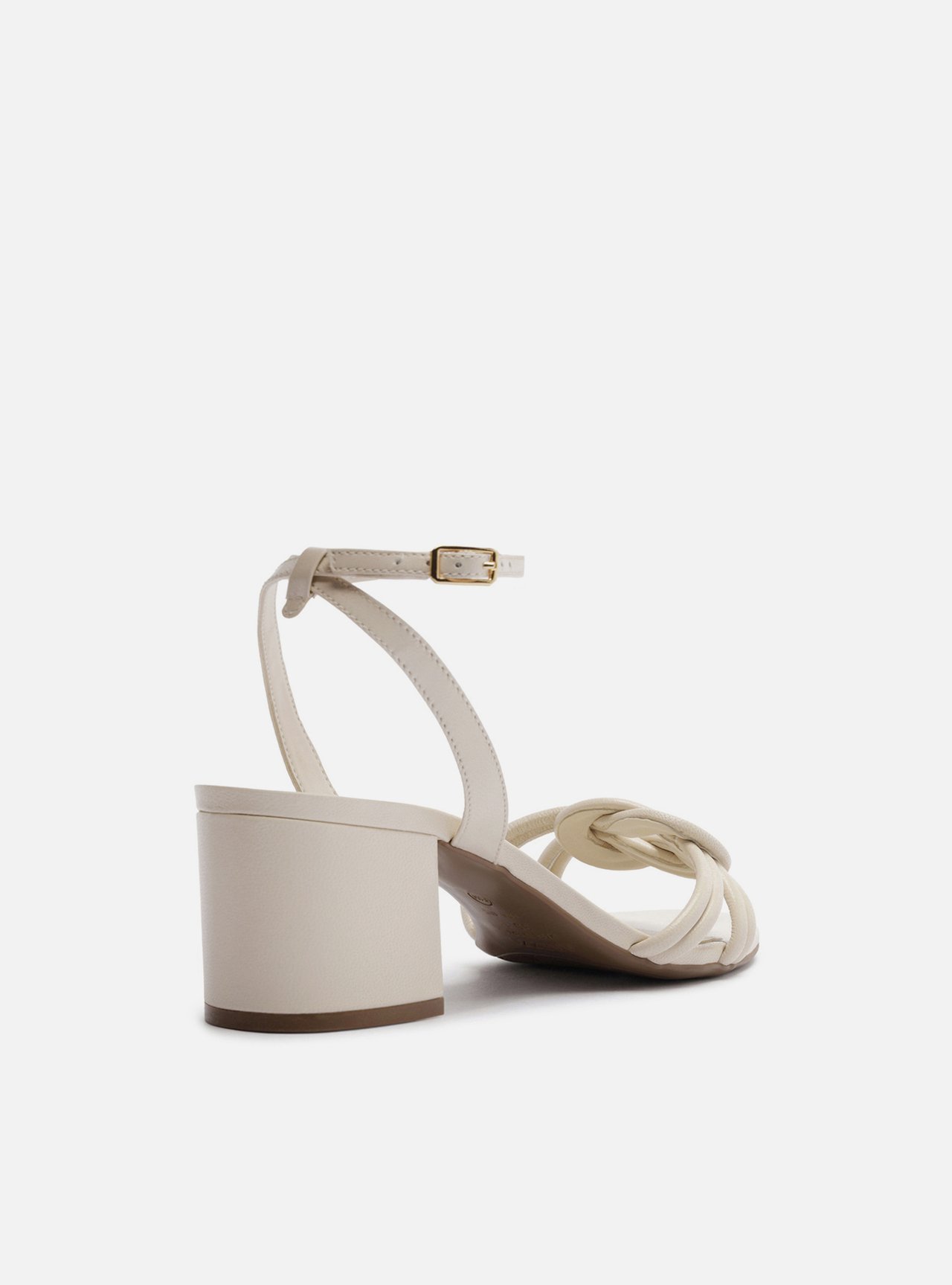 Sandália Off White Salto Bloco Enlace Central — foto 3