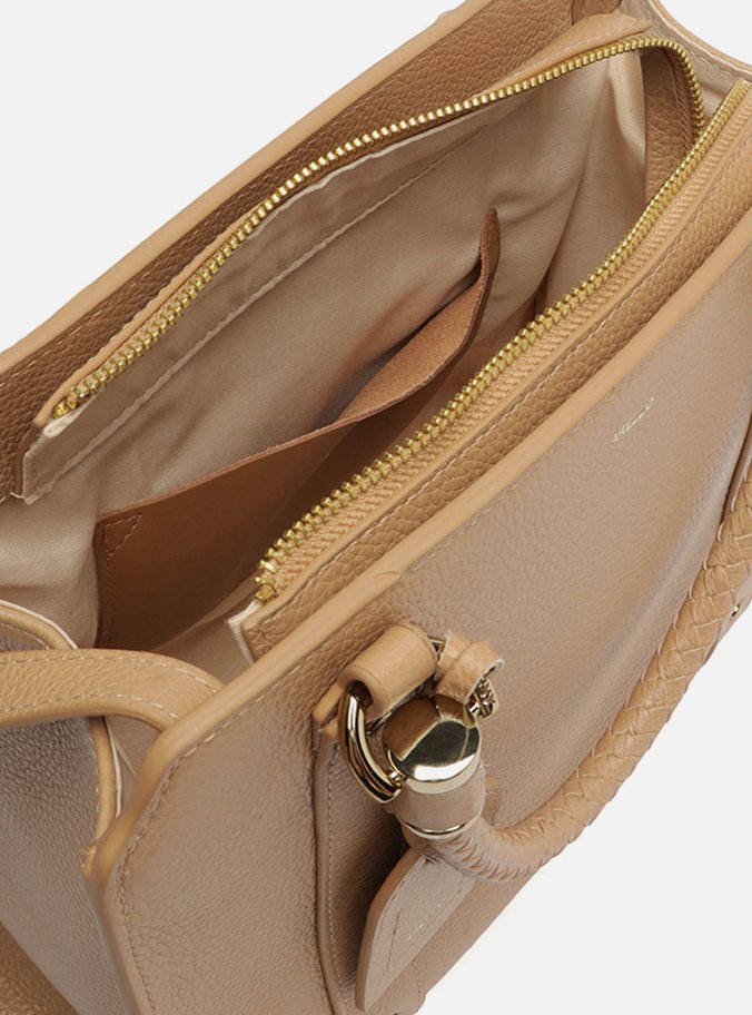 Bolsa Tote Bege Couro Piazza Grande