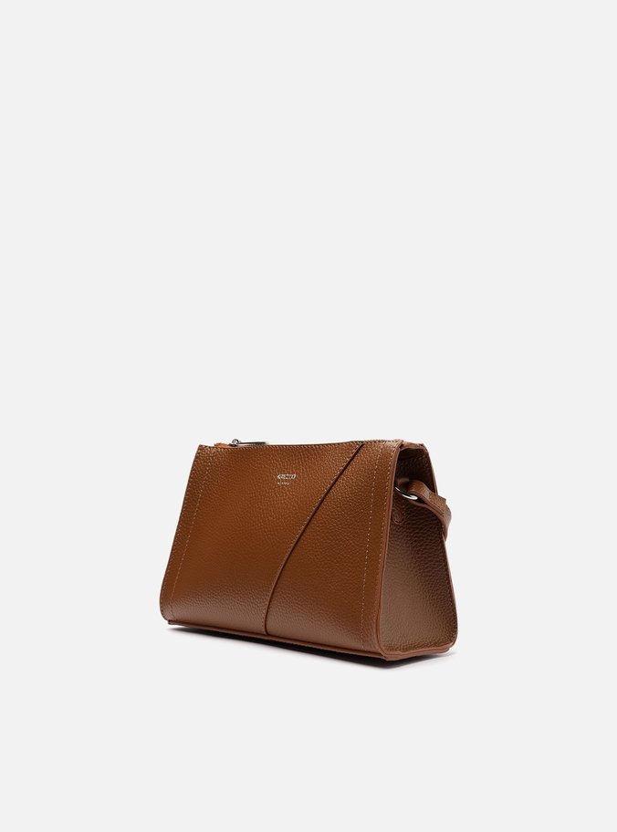 Bolsa Tiracolo Marrom Textura Pequena