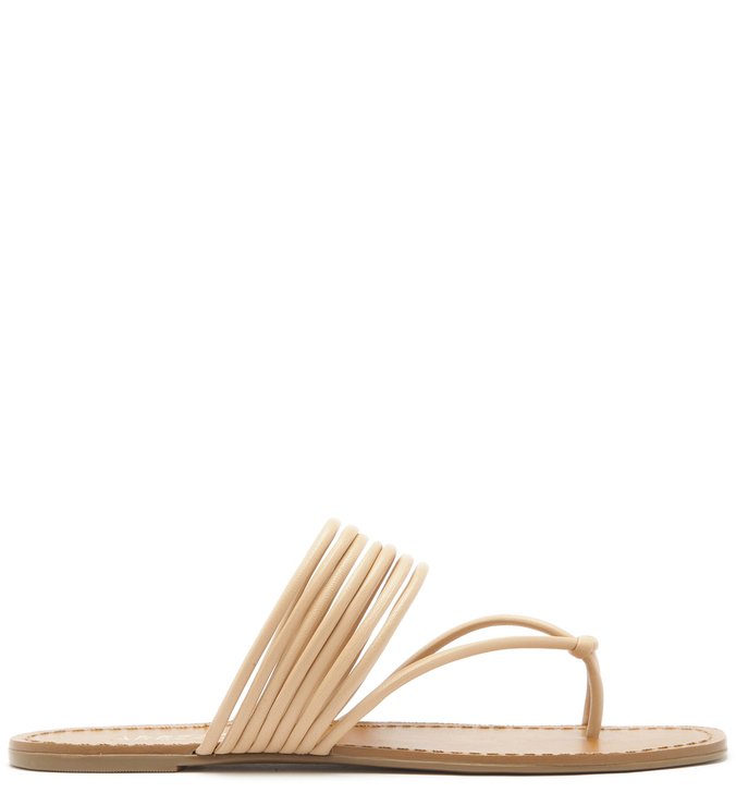 Sand lia Rasteira Couro Tirinhas Bico Quadrado Soft Sand Arezzo