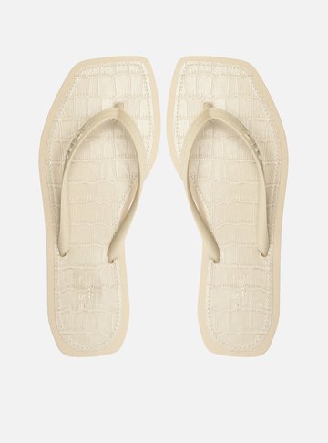 Chinelo de Dedo Off-White Square Palmilha Croco