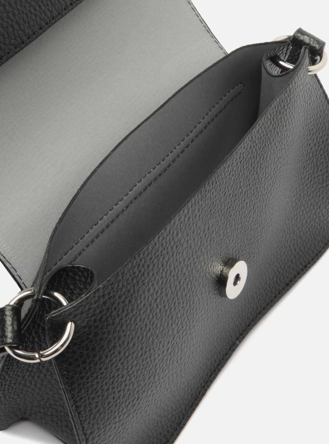 Bolsa Tiracolo Marrom Média Granulada Metais — foto 4