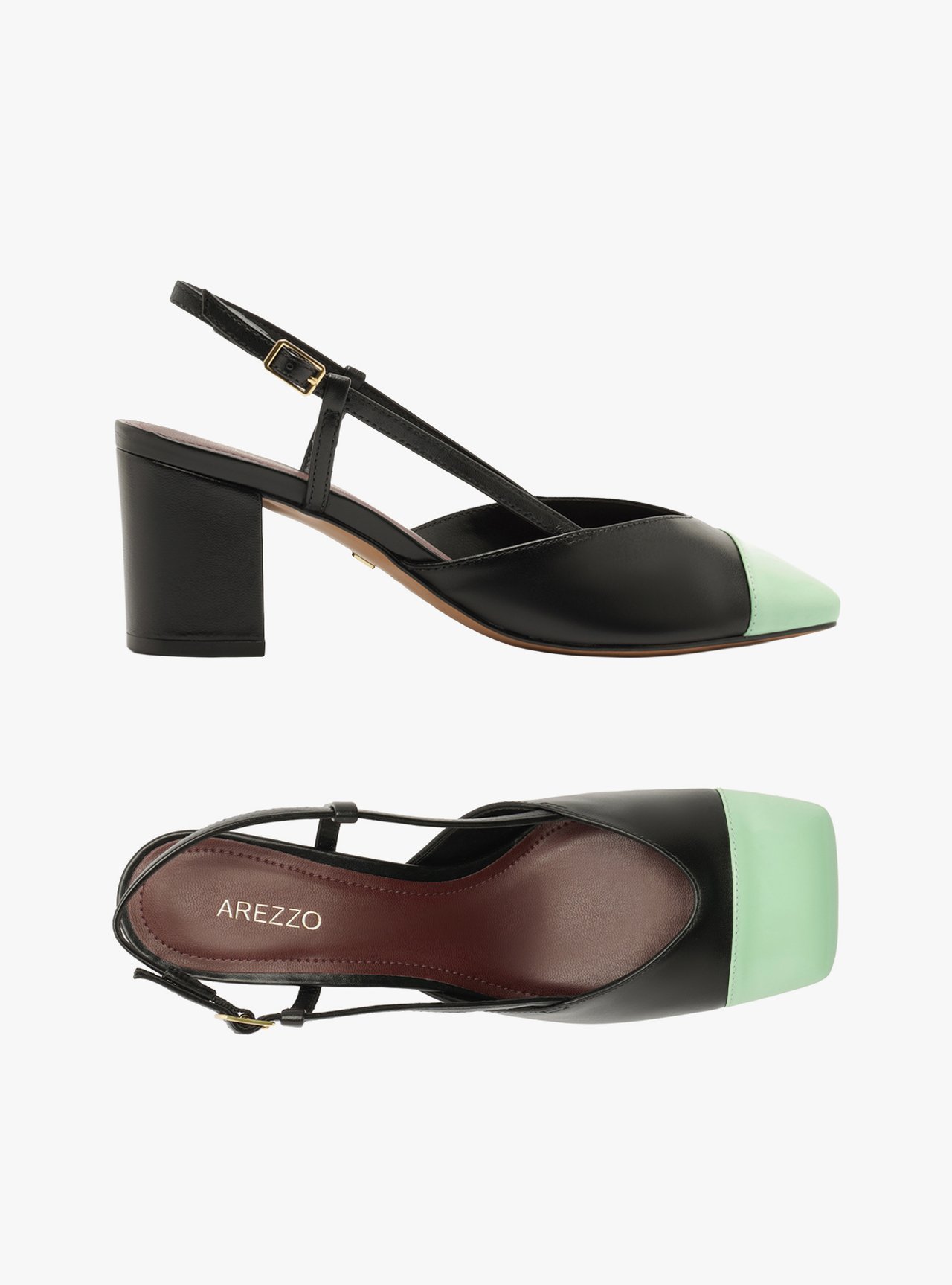 Scarpin Preto Verniz Salto Bloco Slingback — foto 6