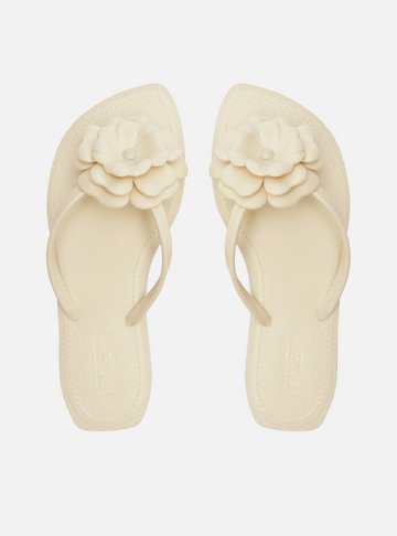 Chinelo de Dedo Branco Flor Flash Brizza