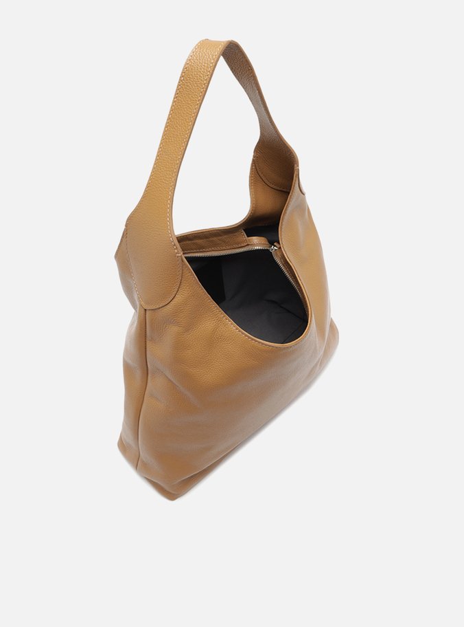 Bolsa Hobo Marrom Couro Grande Alça Dupla