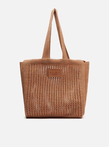 Bolsa Shopping Marrom Glitter Mônaco Grande