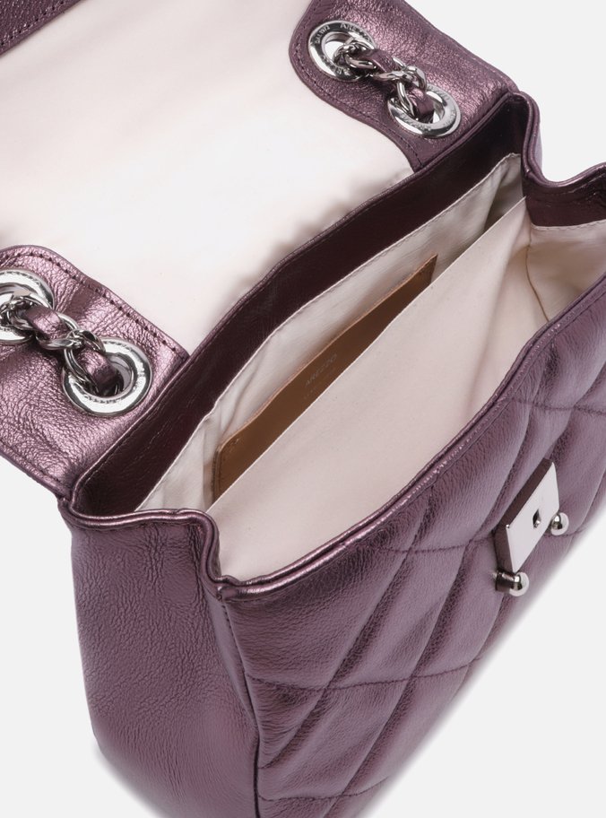 Bolsa Tiracolo Vermelha Metal Couro Mizz Média