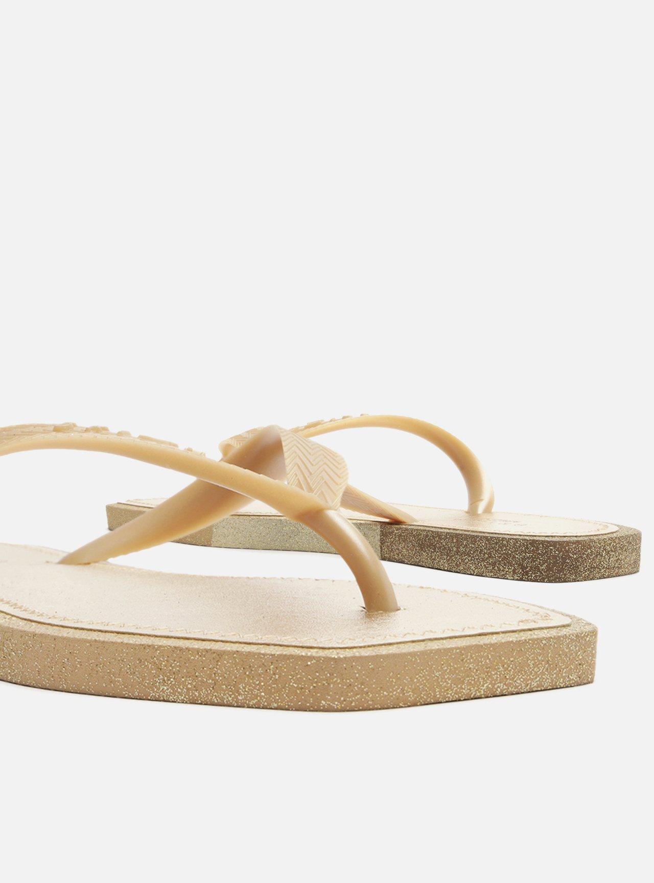 Chinelo de Dedo Dourado Glitter Square Brizza — foto 5